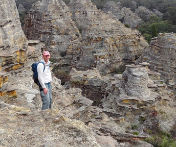 Daryl Watson in a sea of pagodas