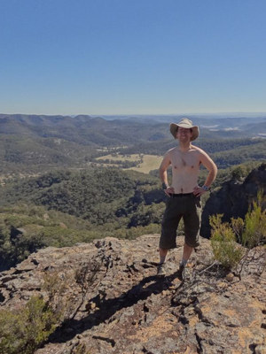 Ian on Baileys Peak - Day 2 of the Wollemi Traverse