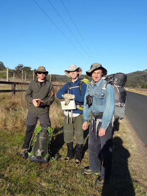 Ian, Rodney and Yuri at the start of the Wollemi Traverse