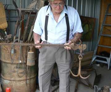 Joe Bird in his shed - 2010